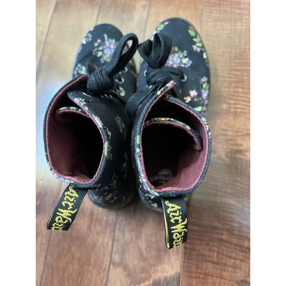 New Dr Martens Hackney Boots Women’s Sz 6 Floral Black Canvas High Top AW004 - Picture 3 of 7